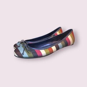 Coach Legacy Stripped Satin Flats Size 8